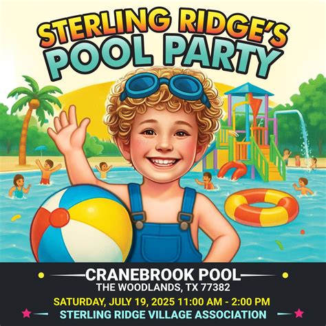 The Biggest and Best Kids Pool Party - Sterling Ridge, The Woodlands ...
