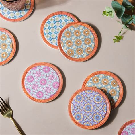 Lavender Ceramic Coaster Set of 4 Online - Premium Coaster | Nestasia