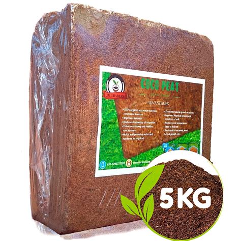 CocoPeat by Jm Traders | Coco Peat Block - 5Kg - Expands Up to 75 ...