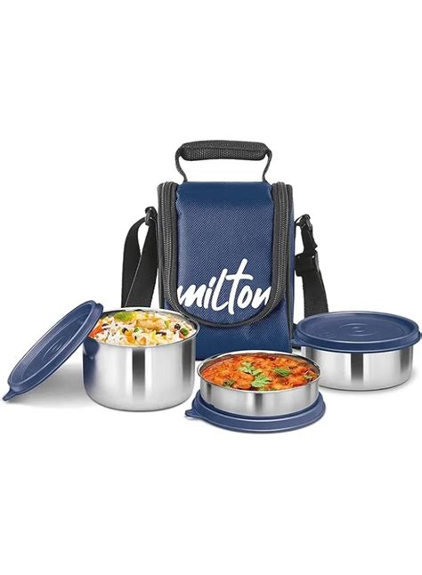 Milton Milton Tasty 3 Stainless Steel Lunch Box, Set of 3, 200 ml, 320 ...