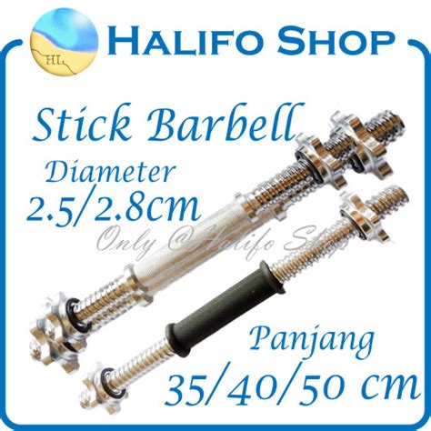 Promo STIK PENDEK Lurus Barbel Dumbell Barbell Stick Solid Straight Bar ...