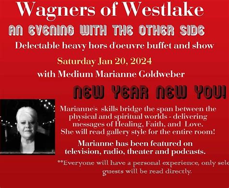 New Year, New You with Medium Marianne Goldweber, Wagner's of Westlake ...