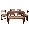 KENDALWOOD™ Furniture Sheesham Wood CNC Cuting Dining Table with 4 ...