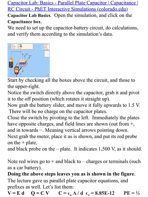Capacitor Lab Basics PhET Simulation 的图像结果