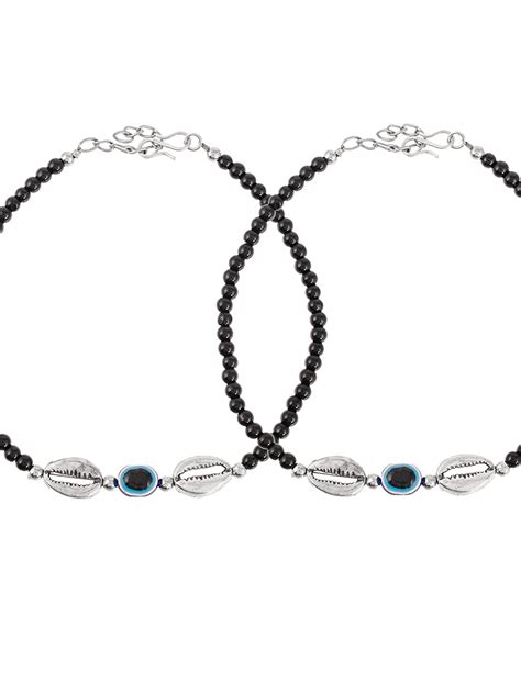 Buy Silver Plated Evil Eye Anklets for Women Online at Silvermerc ...