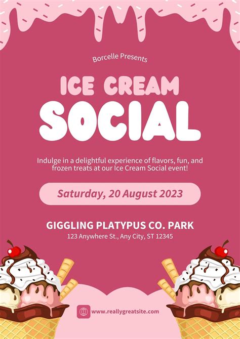 Ice Cream Social Flyer Template - Templates.maexproit.com