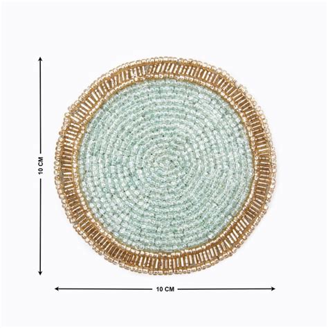 Buy Hello Spring Set of 4 Glass Beaded Coasters from Home Centre at ...