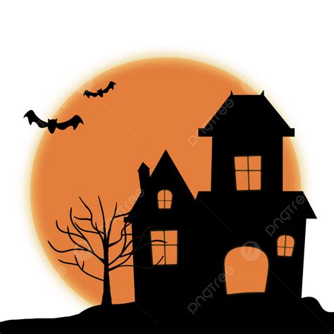 Haunted House Clipart Illustration, Haunted House, House Silhouette ...