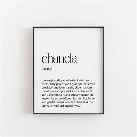 Spanish Print - Chancla - Definition Print - Dictionary Print - Spanish ...