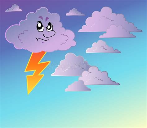 动画片覆盖风雨如磐的天空 向量例证. 插画 包括有 强大, 气象, 预测, 危险, 地图集, 螺栓, 云角 - 16836413