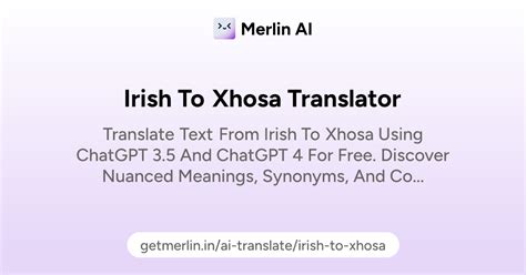 Irish to Xhosa Translator