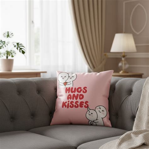 MOSKAI Personalized Hugs & Kisses Couple Photo Cushion Gift – moskai