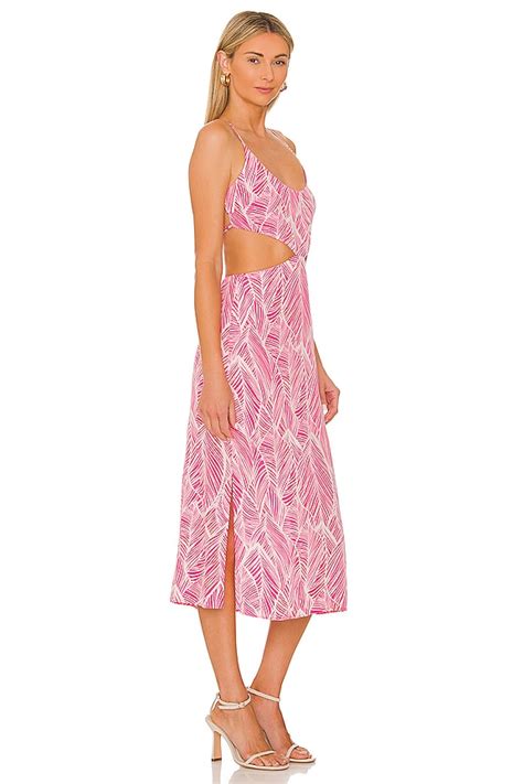 Lovers and Friends Makena Midi Dress in Fuchsia Leaf Print | REVOLVE
