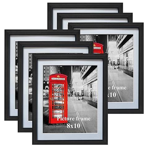 8x10 Black Picture Frames with Mat for Wall or Table Top Decoration ...