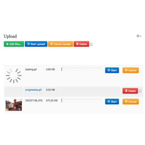 HTML/JS Multiple File Upload 的图像结果
