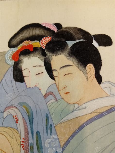 Shunga, Antique Japanese Erotic Painting, Ukiyo-e, Bijin-ga, Picture of ...