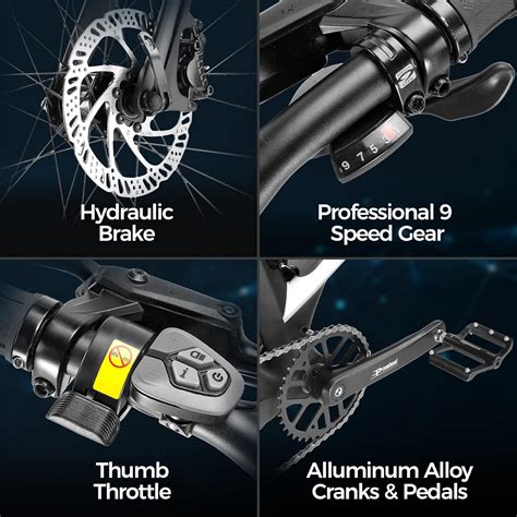 Buy eAhora Adult Electric Bicycles, APUS Peak 750W Carbon Fiber Bike ...