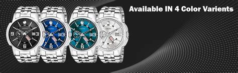 Matrix Black, Blue, White Dial, Day & Date Functioning, Stainless Steel ...