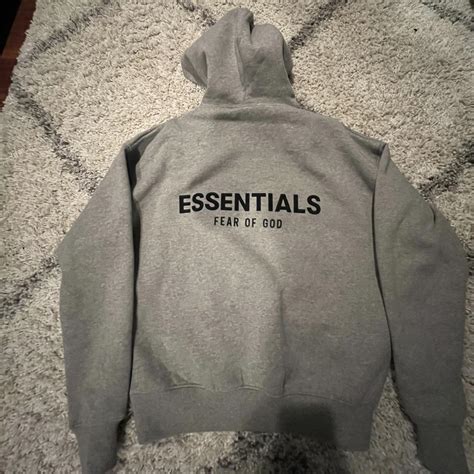 Essentials fear of god dark oatmeal hoodie - Depop