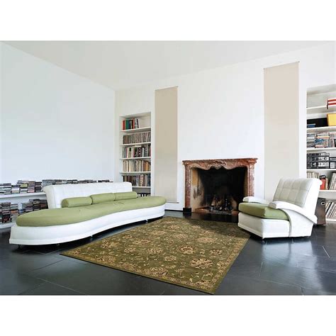 Nourison Jaipur 6 X 6 (ft) Wool Green Round Indoor Abstract Area Rug in ...