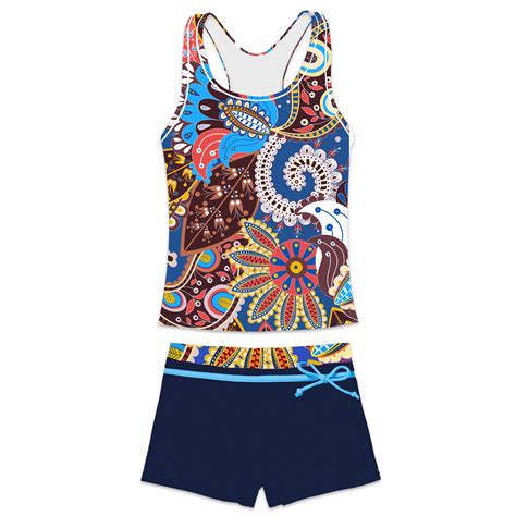 PROALLO Girls Bathing Suits Two-Piece Swimsuit with Boyshorts Vest ...