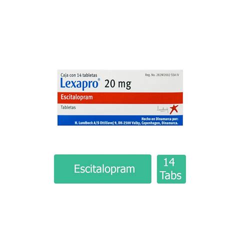 Lexapro 20 mg Caja Con 14 Tabletas