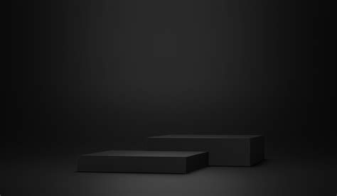 3D black podium or stage for packaging presentation and cosmetic. mock ...