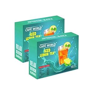 CAFE WORLD Iced Lemon Tea, 15 Single Serve Sachets (Pack of 2) : Amazon ...