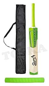 TOSKA Full Size Kookaburra Cricket Bat & One Grip & Bat Cover for All ...