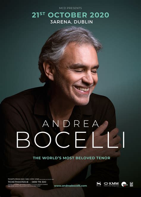 ANDREA BOCELLI - 3Arena, Dublin: 21st October 2020 . Tickets on-sale ...