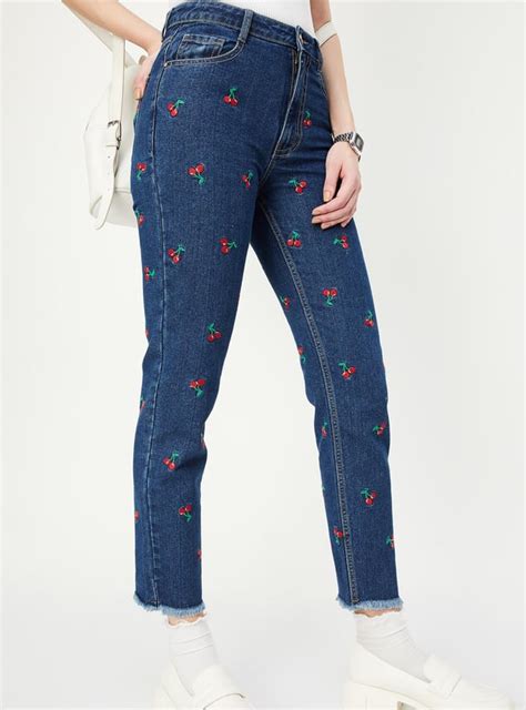Buy Women Mom Fit Embroidered Jeans Online at just Rs. 1499.0 ...