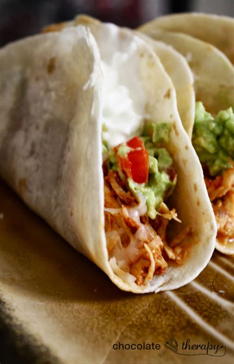 Chocolate Therapy: 3-Ingredient Crockpot Chicken Tacos