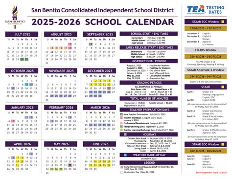 San Benito Consolidated ISD Calendar 25-26 Revised pdf - EduCounty