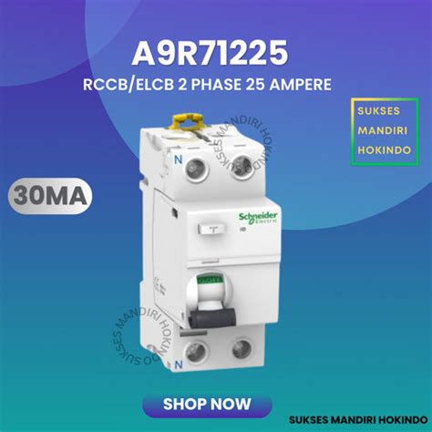 Promo Elcb 2P 25A 2Phase 25Ampere 30mA RCCB ilD Schneider A9R71225 ...
