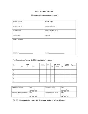 Religious Conversion Application Form - Blank Fillable Template | Fill ...