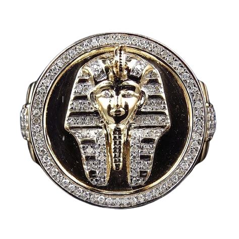 Buy Tutankhamun Ring,Iced Out Egyptian Pharaoh Ring for Men, Gothic ...