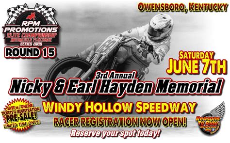3rd Annual Nicky & Earl Hayden Memorial Flat Track Races, Windy Hollow ...