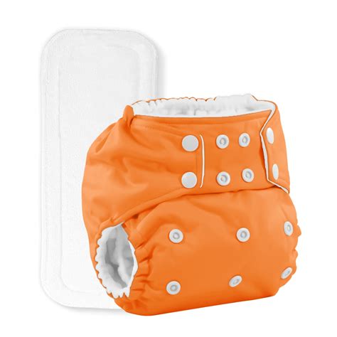 Baby Reusable Cotton Pocket Diapers With 5 Inserts, Adjustable 0-12 Mo ...
