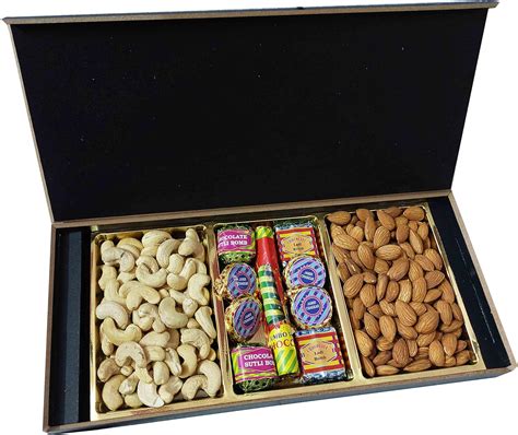 Diwali Dry Fruit Gift Pack/Hamper Combo with Cracker Shape Chocolates ...