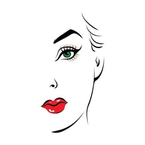 The female face looks very beautiful | Premium Vector