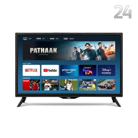 VW 60 cm (24 inches) HD Ready Smart LED TV VW24S (Black) (2021 Model ...