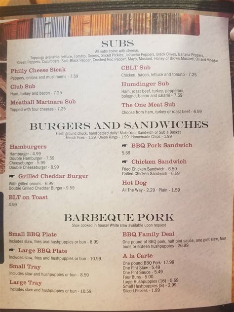 Menu at Carolina Crossing Restaurant, Grover, 218 S Main St