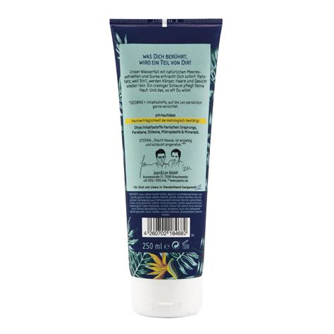 Jean & Len 3in1 Men s Shower Gel - Sea Extracts & Cucumber for Body Hair & Face - Refreshing ...