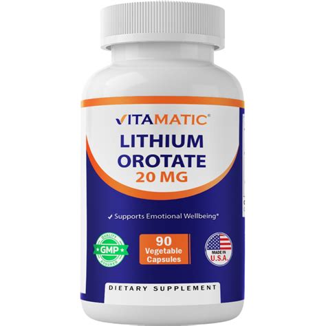 Lithium Orotate 20mg 90 Capsules – Vitamatic