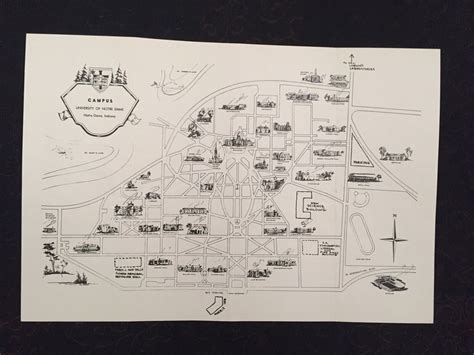 Original 1949 Pictorial Campus Map of Notre Dame | #4714117335