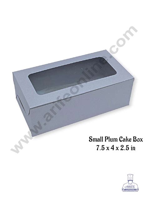 CAKE DECOR™ Grey Plum Cake Box Clear Window, Plum Carriers - Small ( 1 ...