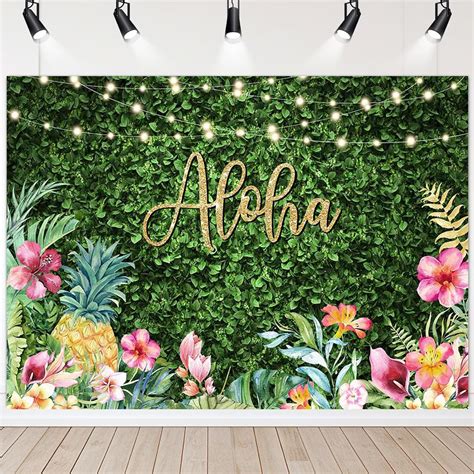 Avezano Aloha Backdrop Luau Birthday Party Backdrop Tropical Hawaiian ...