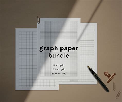 Printable Graph Paper Bundle, Graph Sheet, Digital Graph Paper, Graph Journal Template, PDF, A4 ...