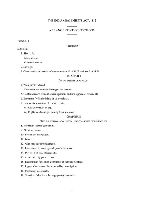 Easement Act, 1882 - THE INDIAN EASEMENTS ACT, 1882 _______ ARRANGEMENT ...