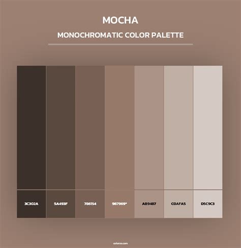 Mocha color palettes - colorxs.com